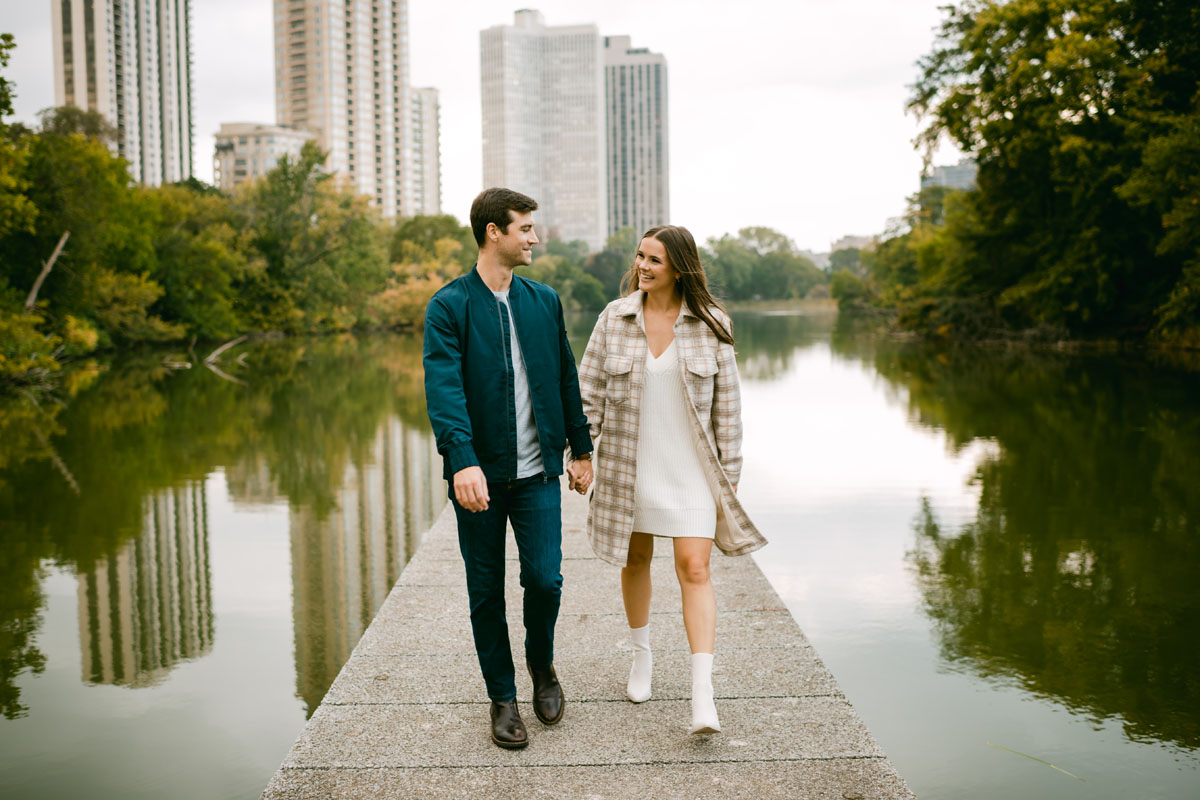 north pond engagement fall engagement dress