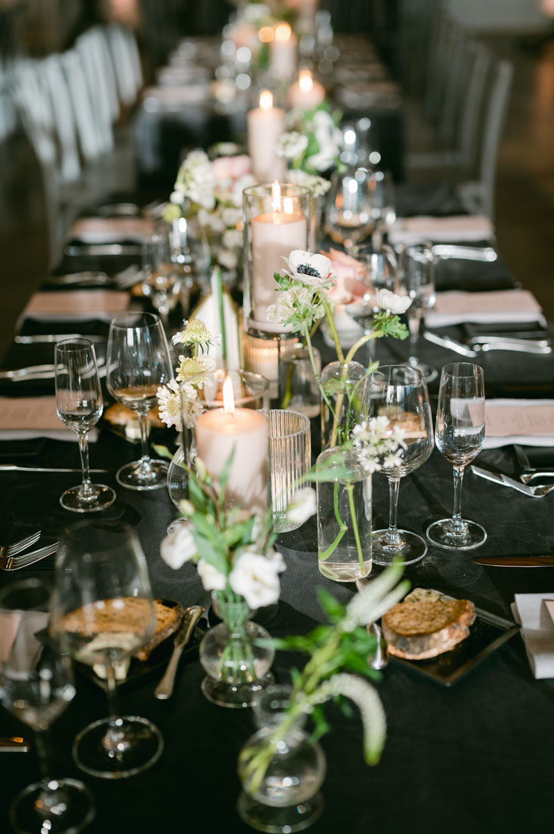 candlelit wedding table setting