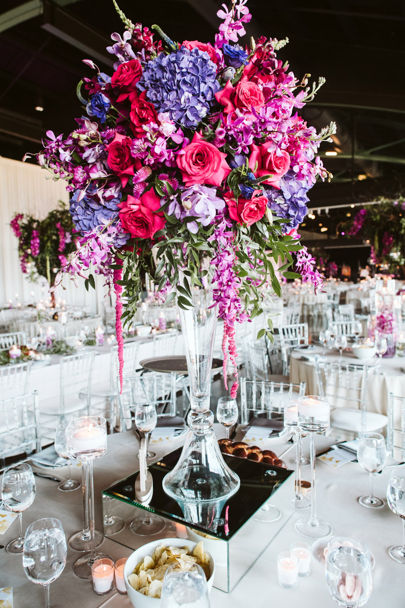 tropical flowers wedding reception
