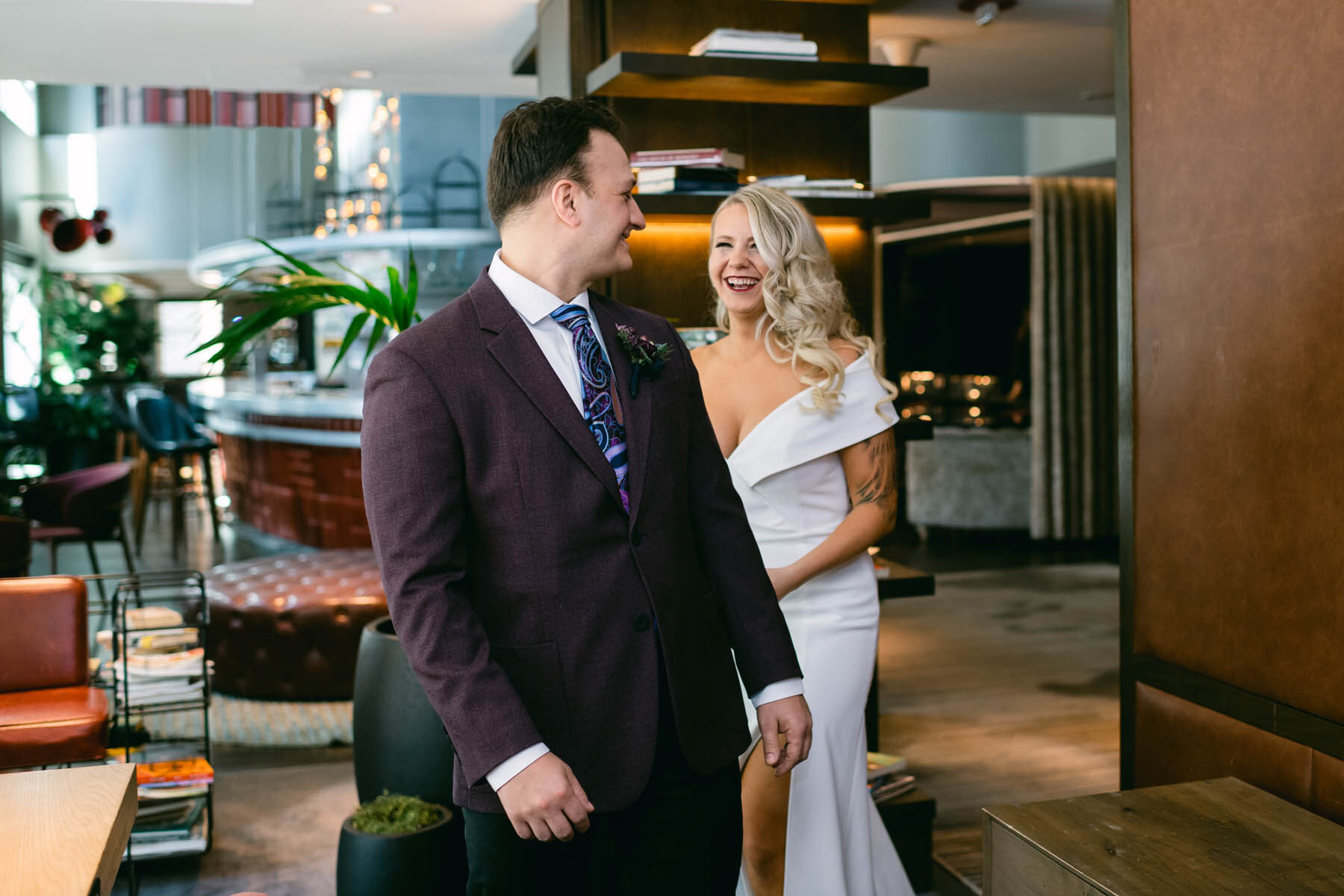 bride + groom first look