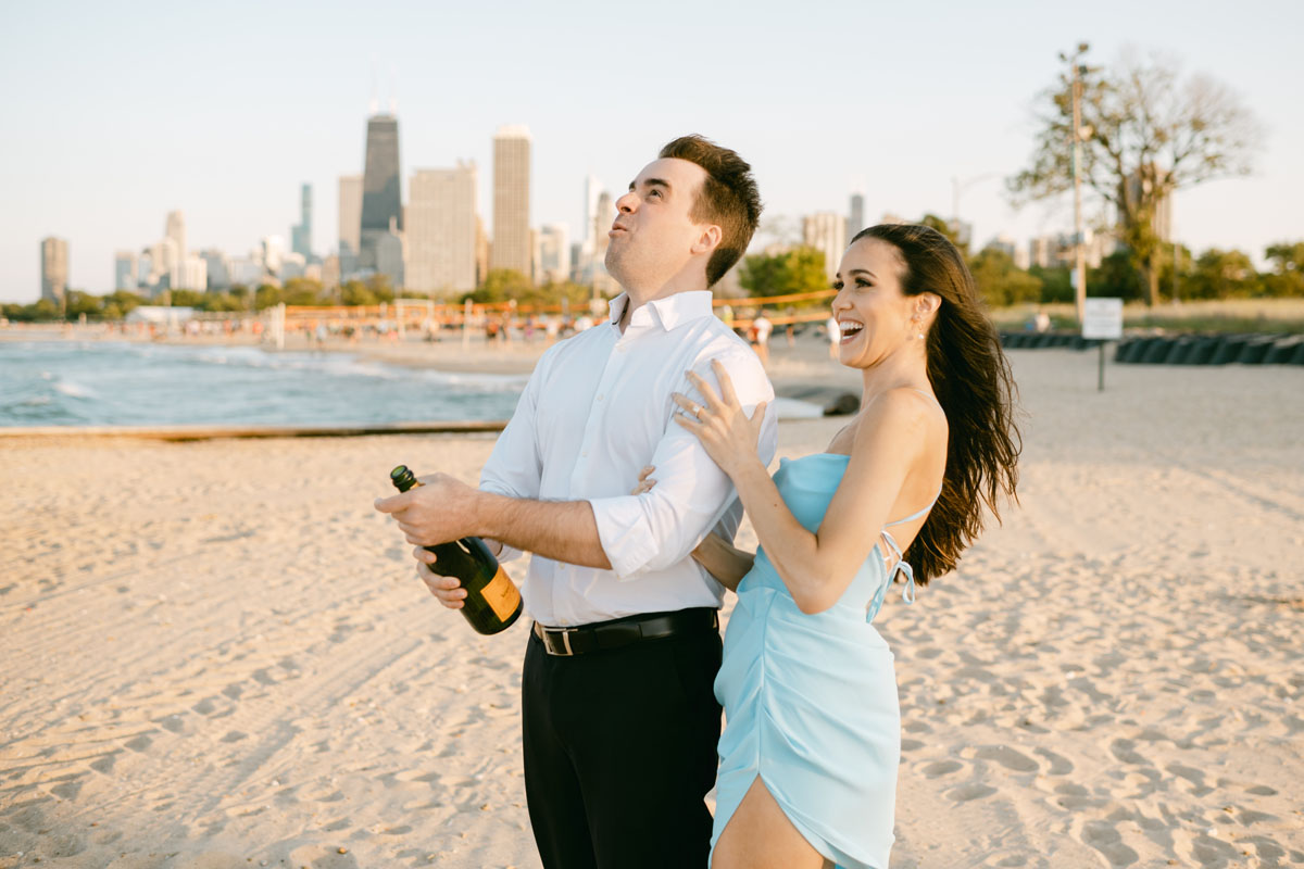 chicago beach engagement light and bright photography fullerton beach