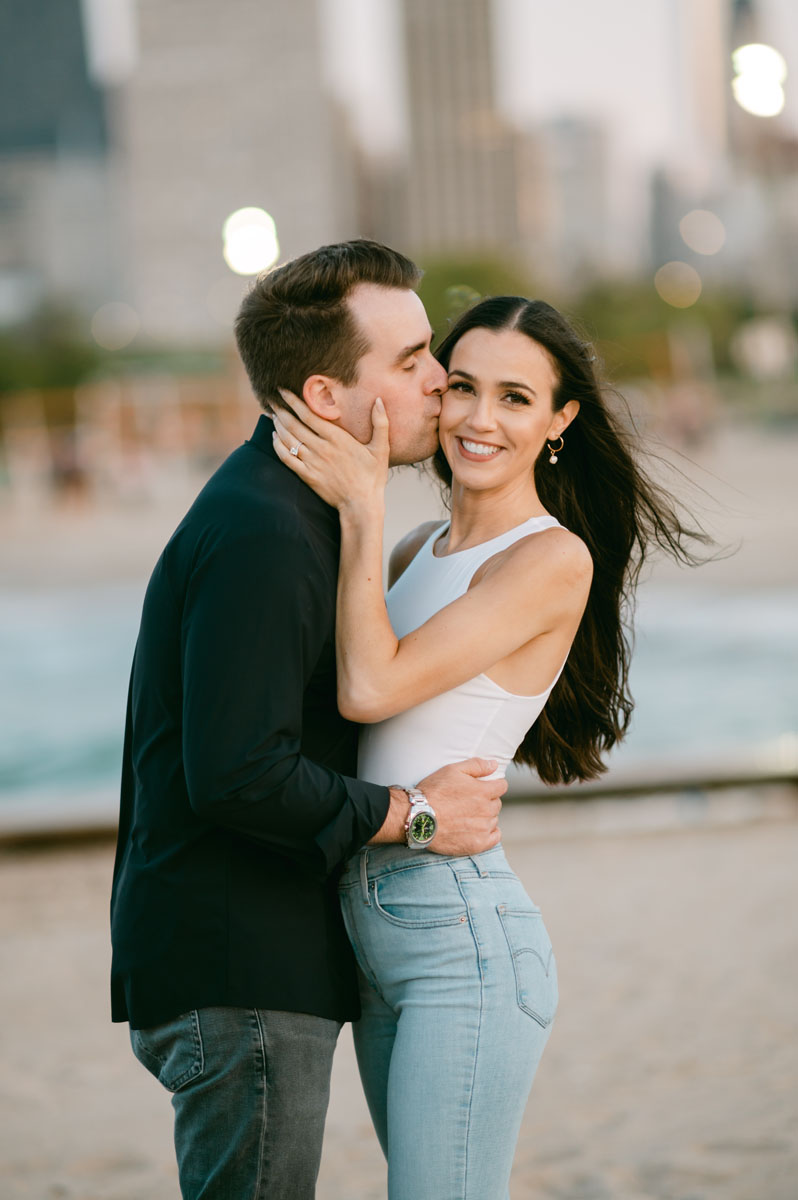 summer chicago beach engagement light and bright photographer