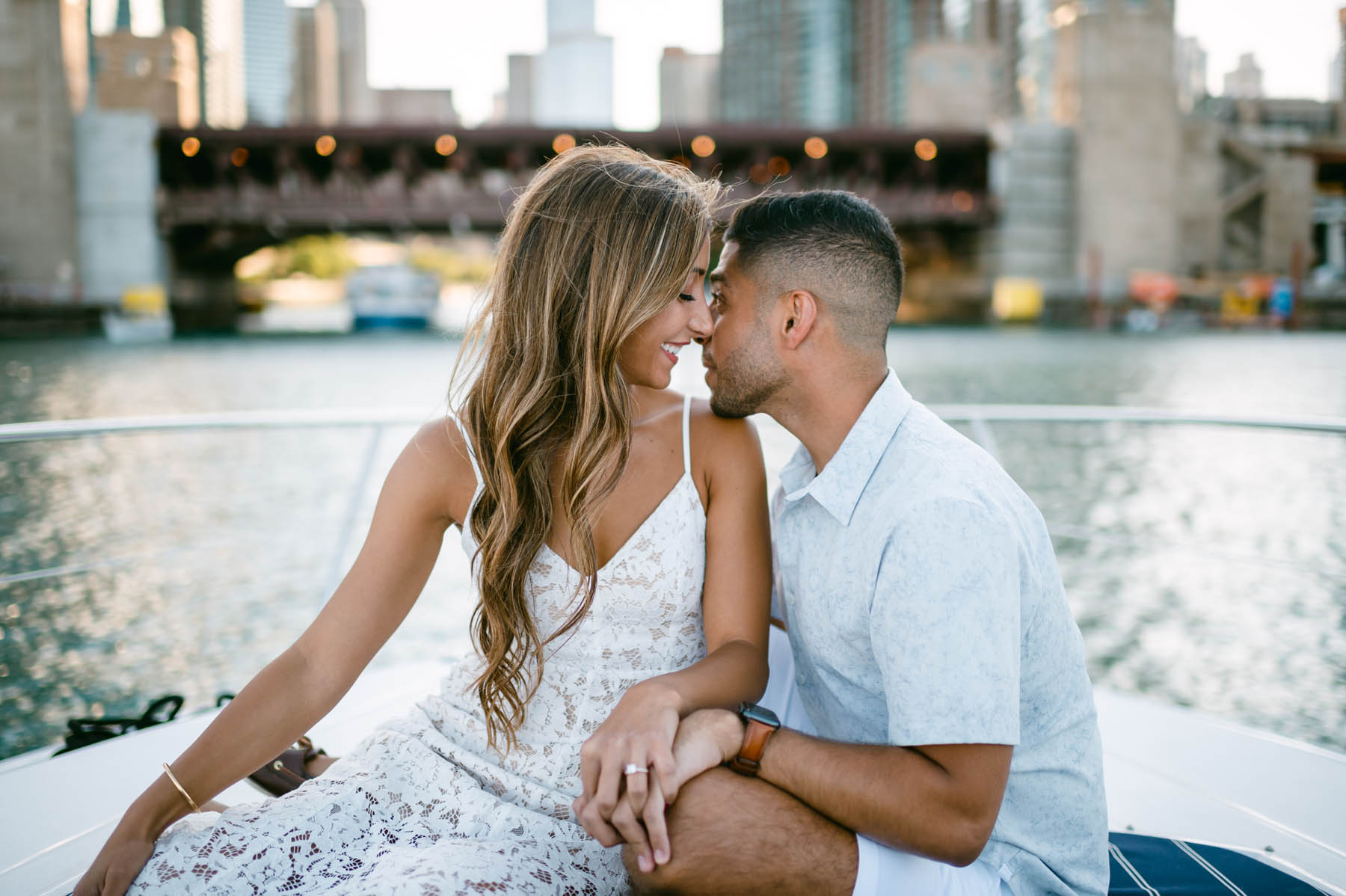 boat engagement, light and airy engagement photographer