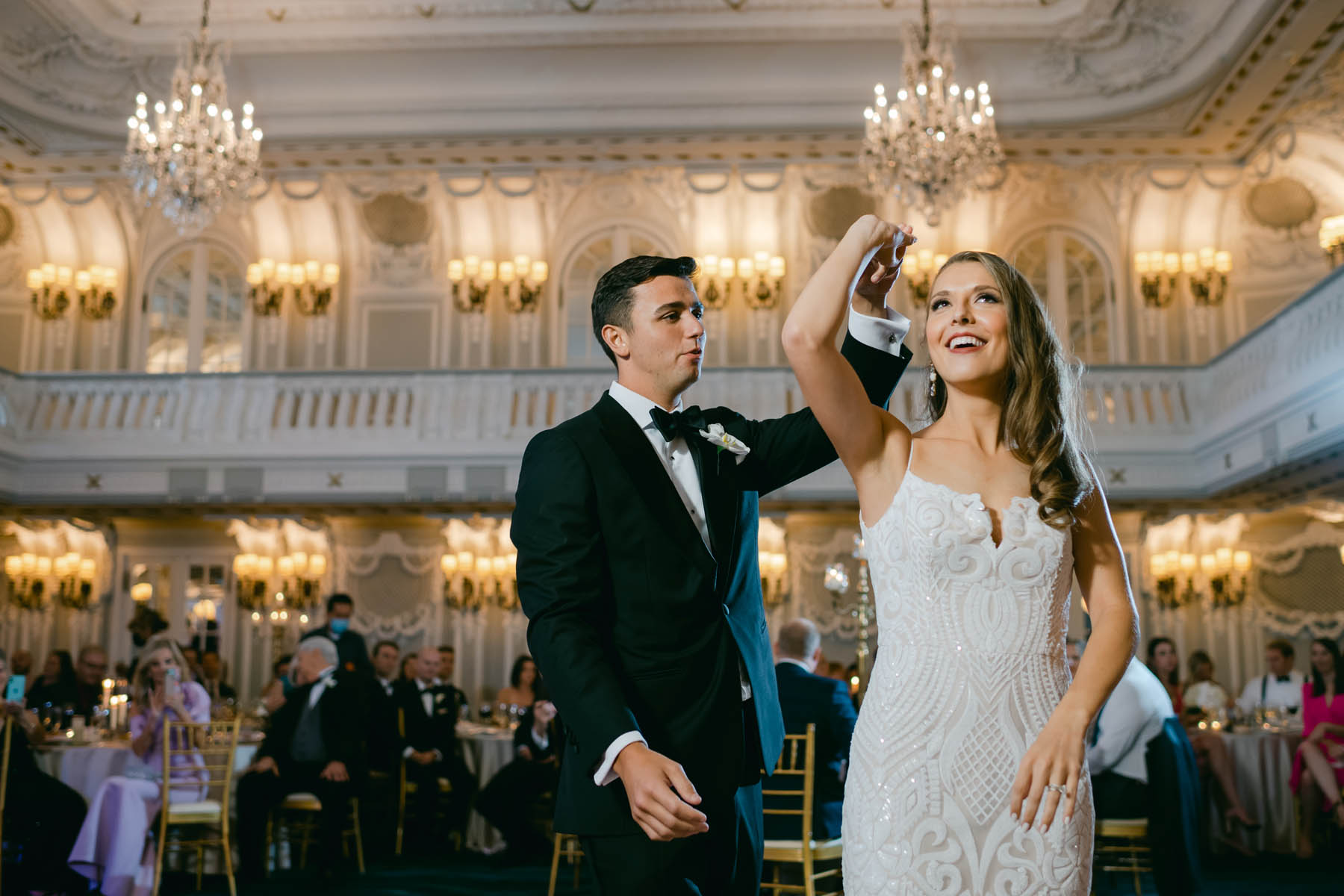 Bride and groom first dance