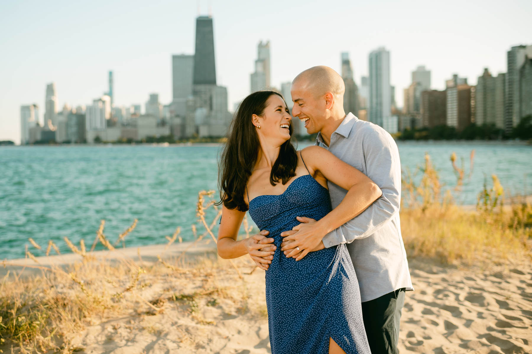 chicago beach engagement