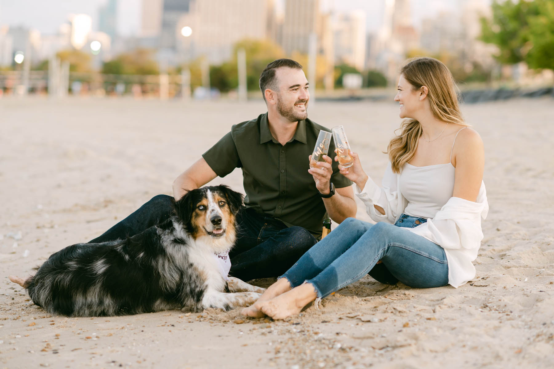 dog engagement fullerton beach
