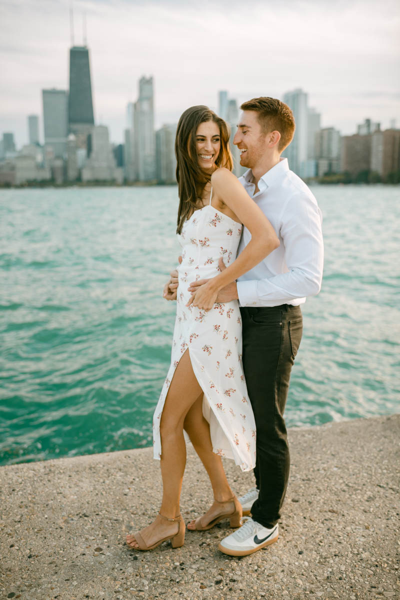 light and airy summer engagement