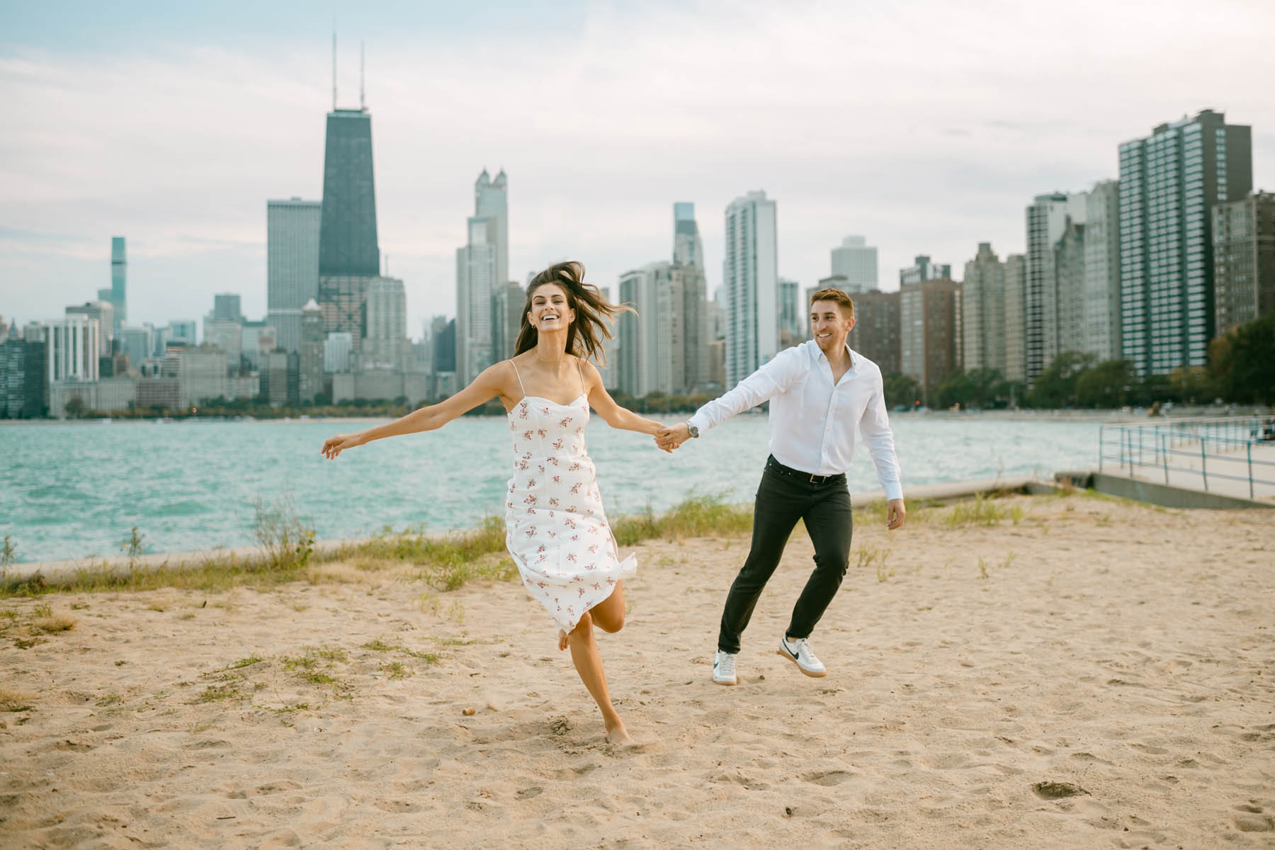 light and airy summer engagement