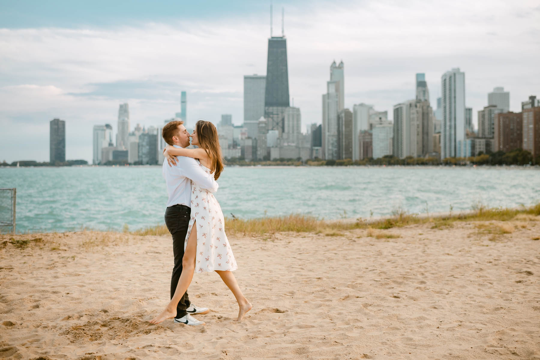 light and airy summer engagement