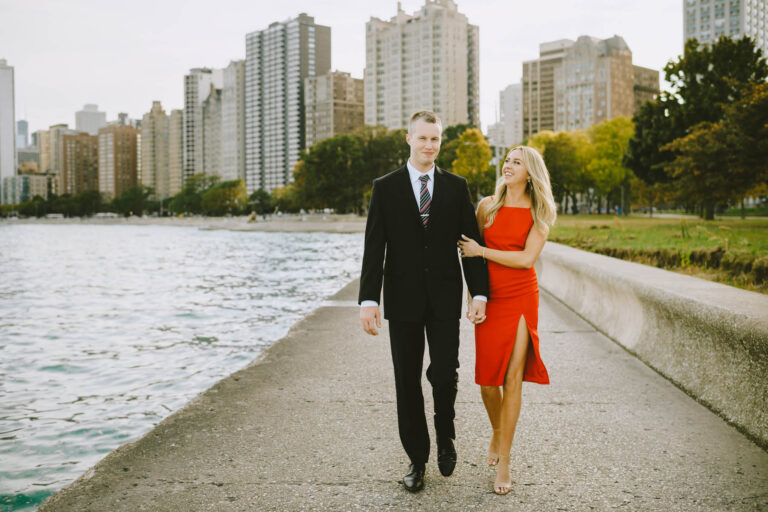 Chicago Skyline Engagement Summer Style \\ Margot + Brett