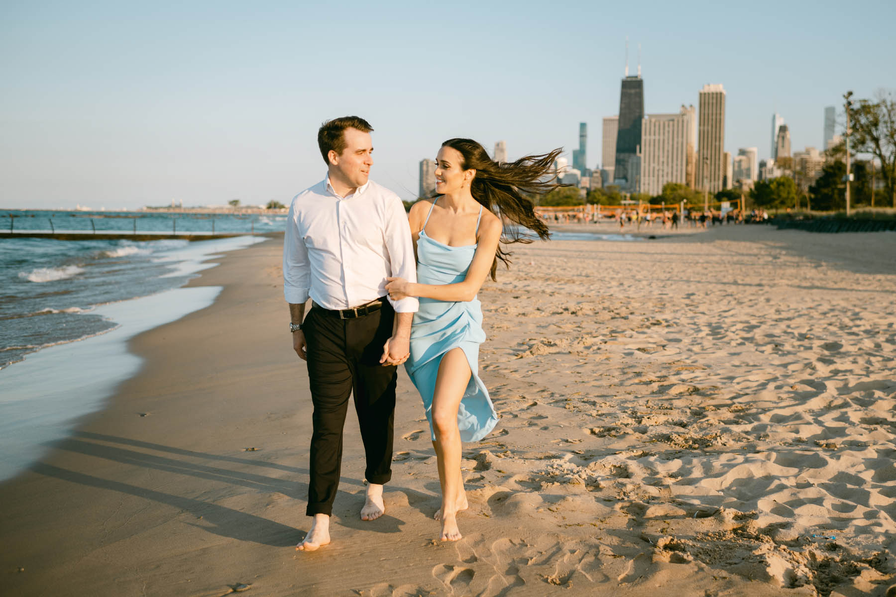 light and airy beach engagement shoot