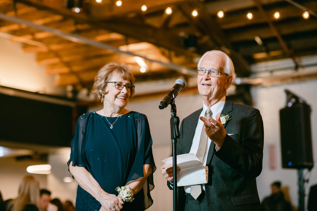 Dad toasting bride at Walden wedding.
