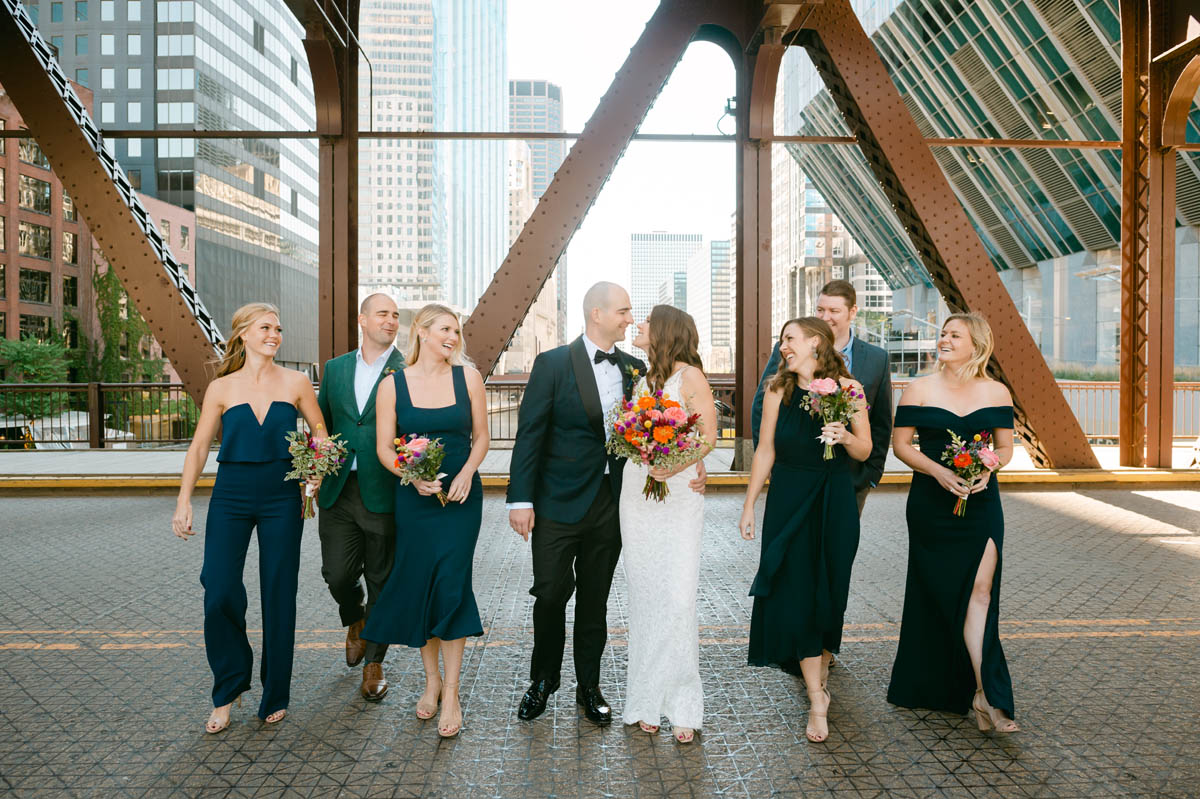 Wedding couple poses for photo at Gibson's Italia wedding.