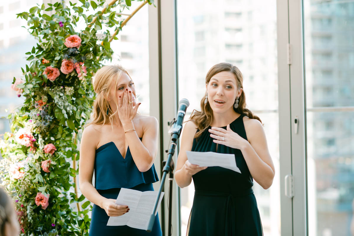 Bridesmaids toasting at Gibsons Italia wedding.