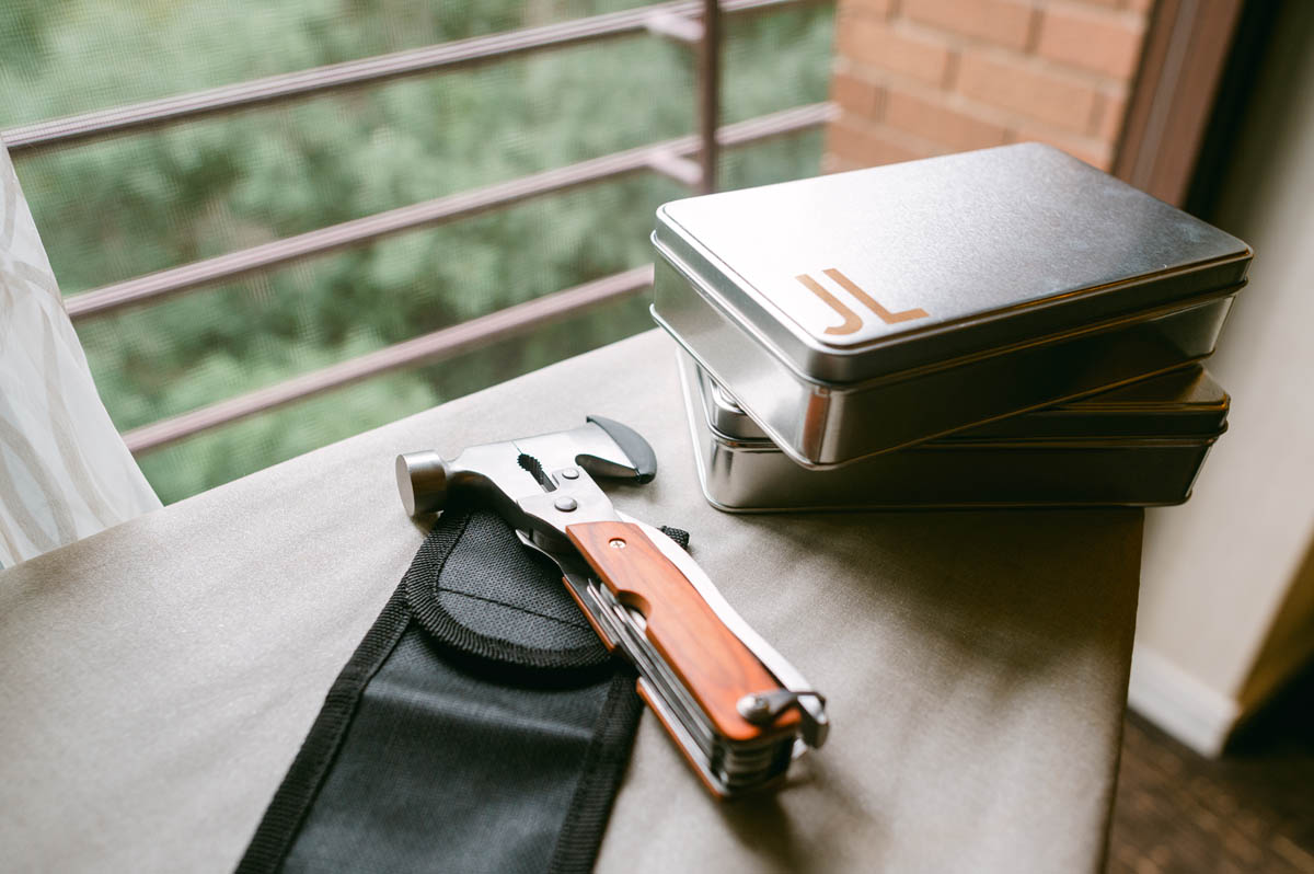 Groomsmen gift personalized hammer.