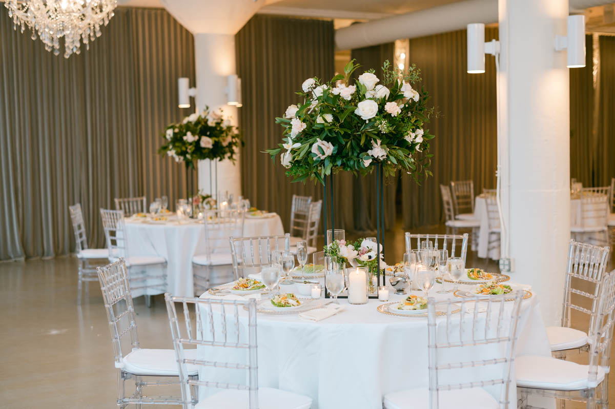 Reception set up at Room 1520 wedding.