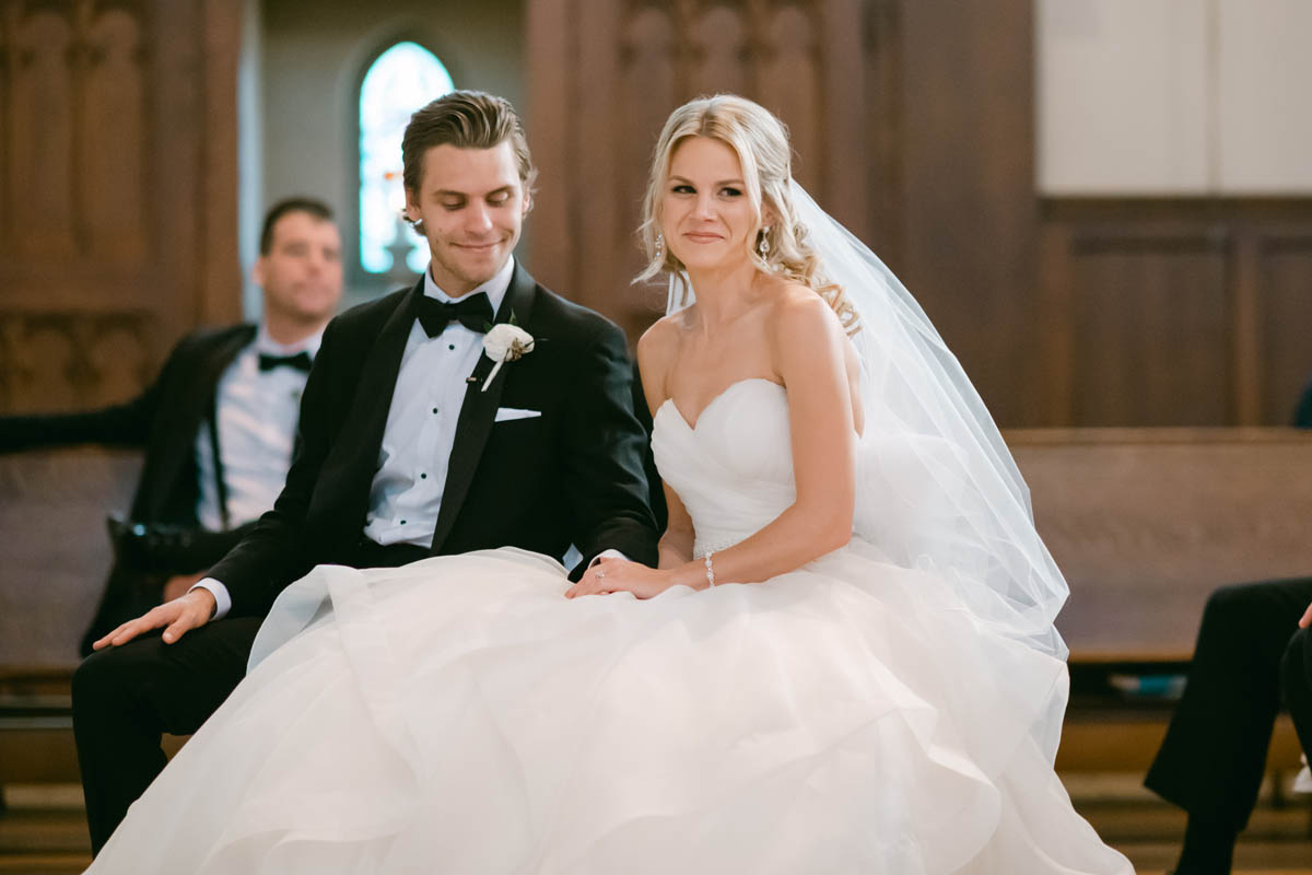 Bride and groom at wedding ceremony