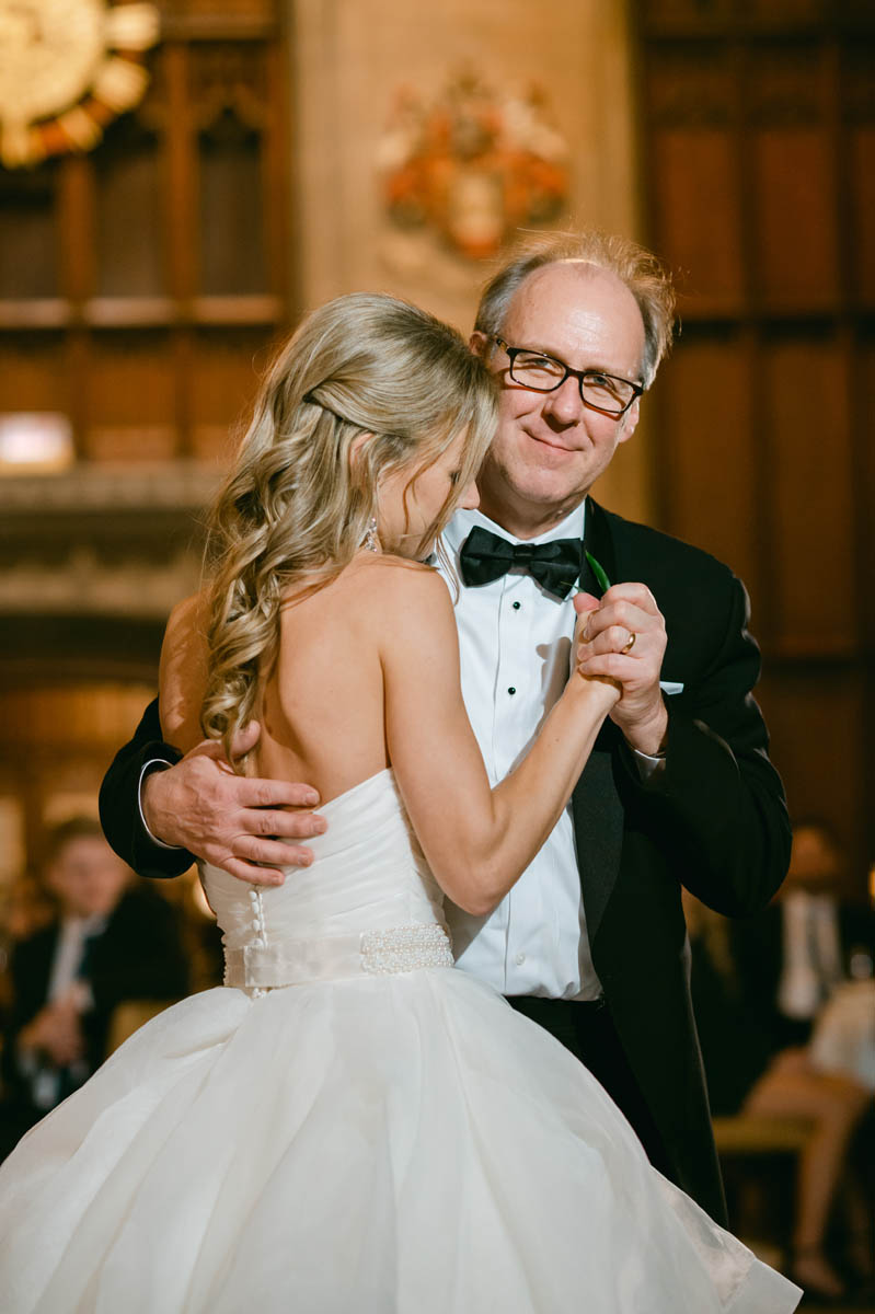 Bride dancing with her dad at University Club of Chicago.