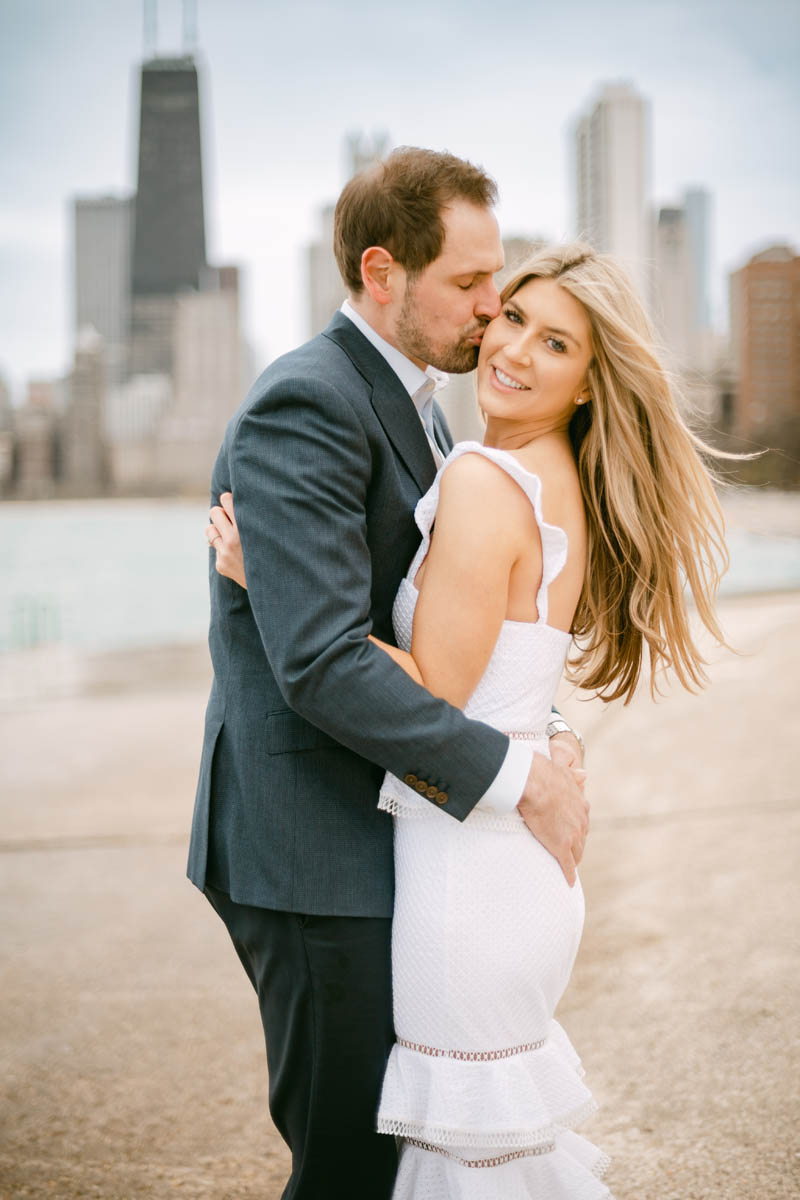 Light and airy engagement photography atNorth Avenue Beach