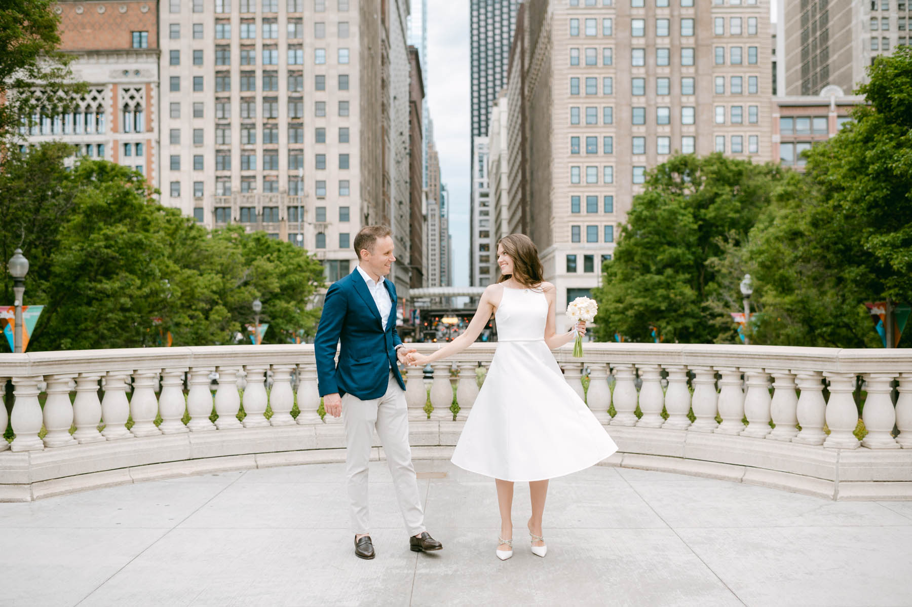 Light and airy city hall elopement
