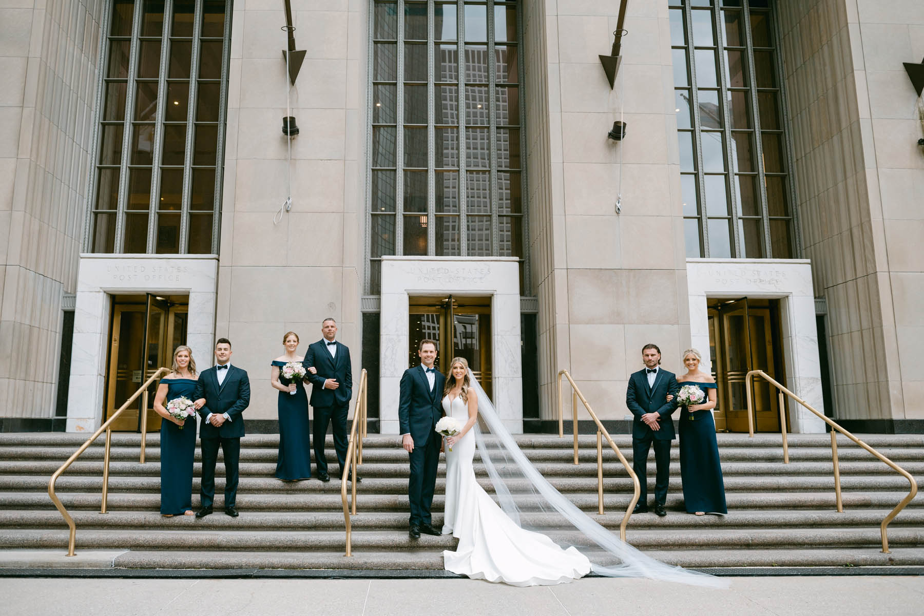 Bridal party at Old Post Office wedding.
