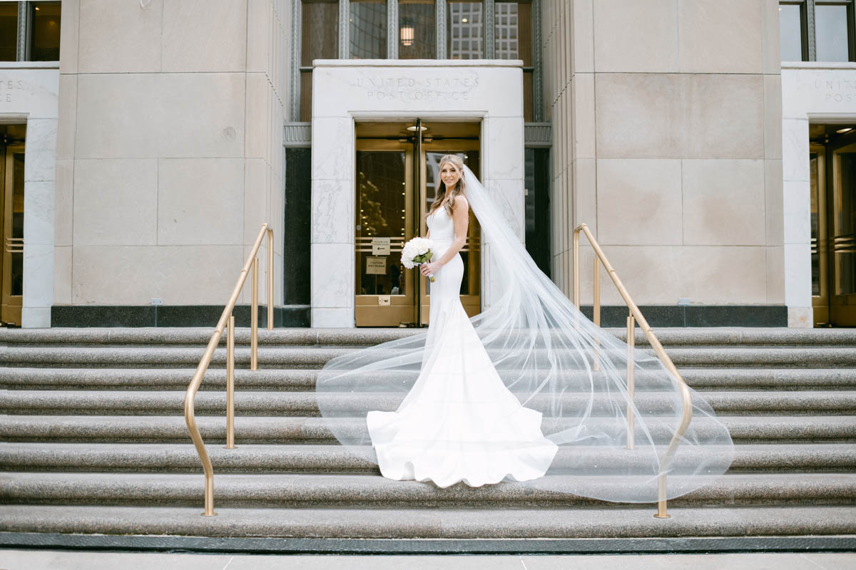 Beautiful bride posing at Old Post Office wedding