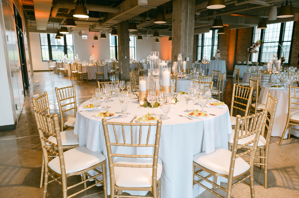 Table setting at Old Post office wedding reception.