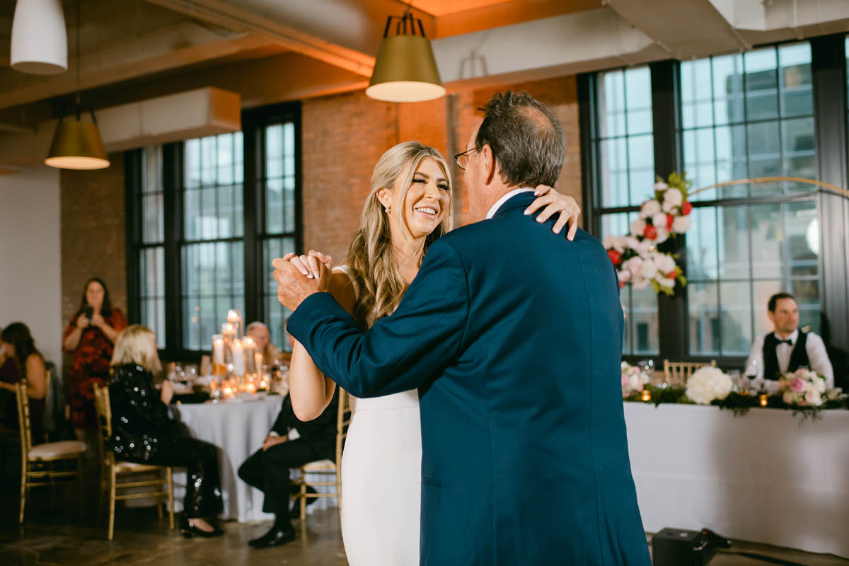 Bride dancing with her dad.