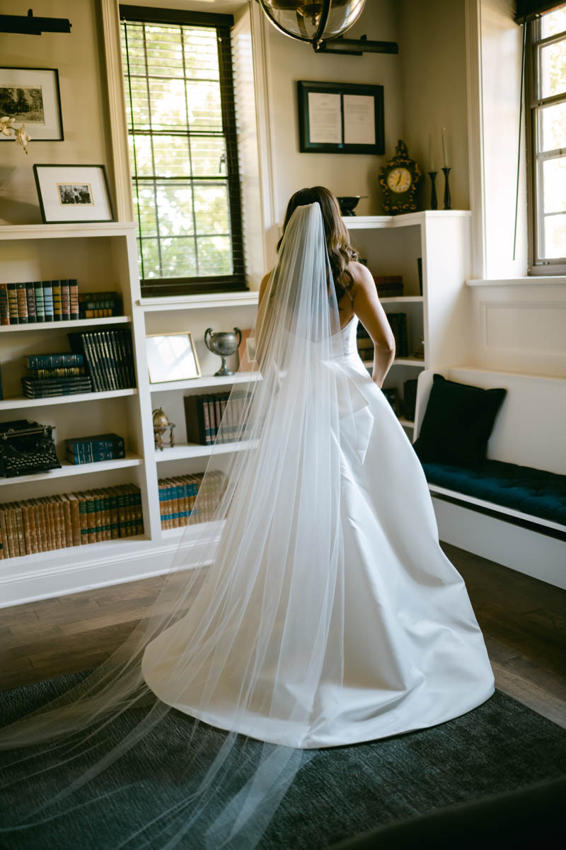 Bride getting ready at Michigan Shores Club wedding