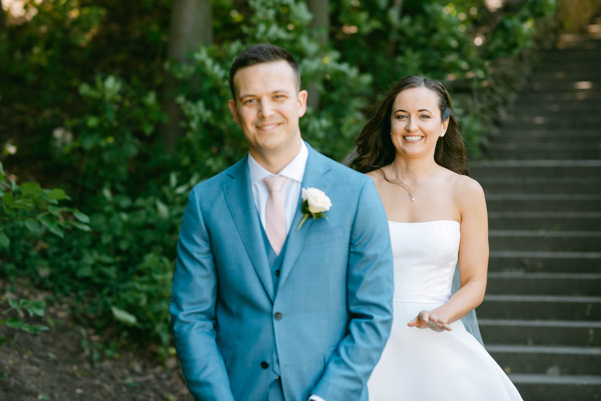 Bride and groom first look