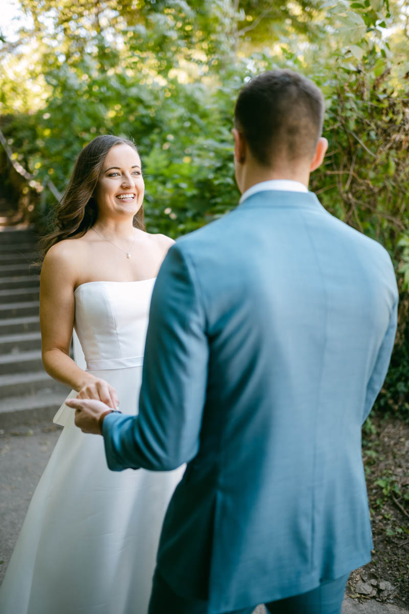 Bride and groom first look