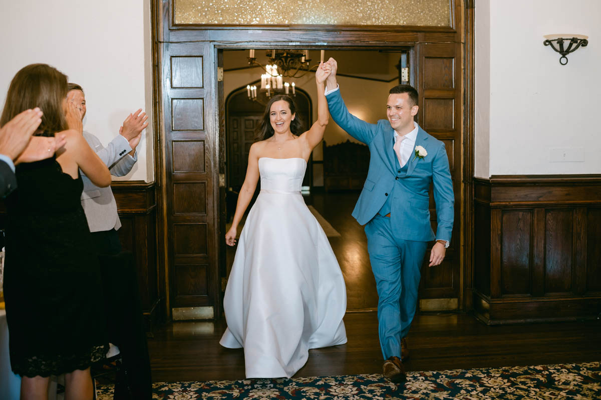 Bride and groom entrance at Michigan Shores Club wedding