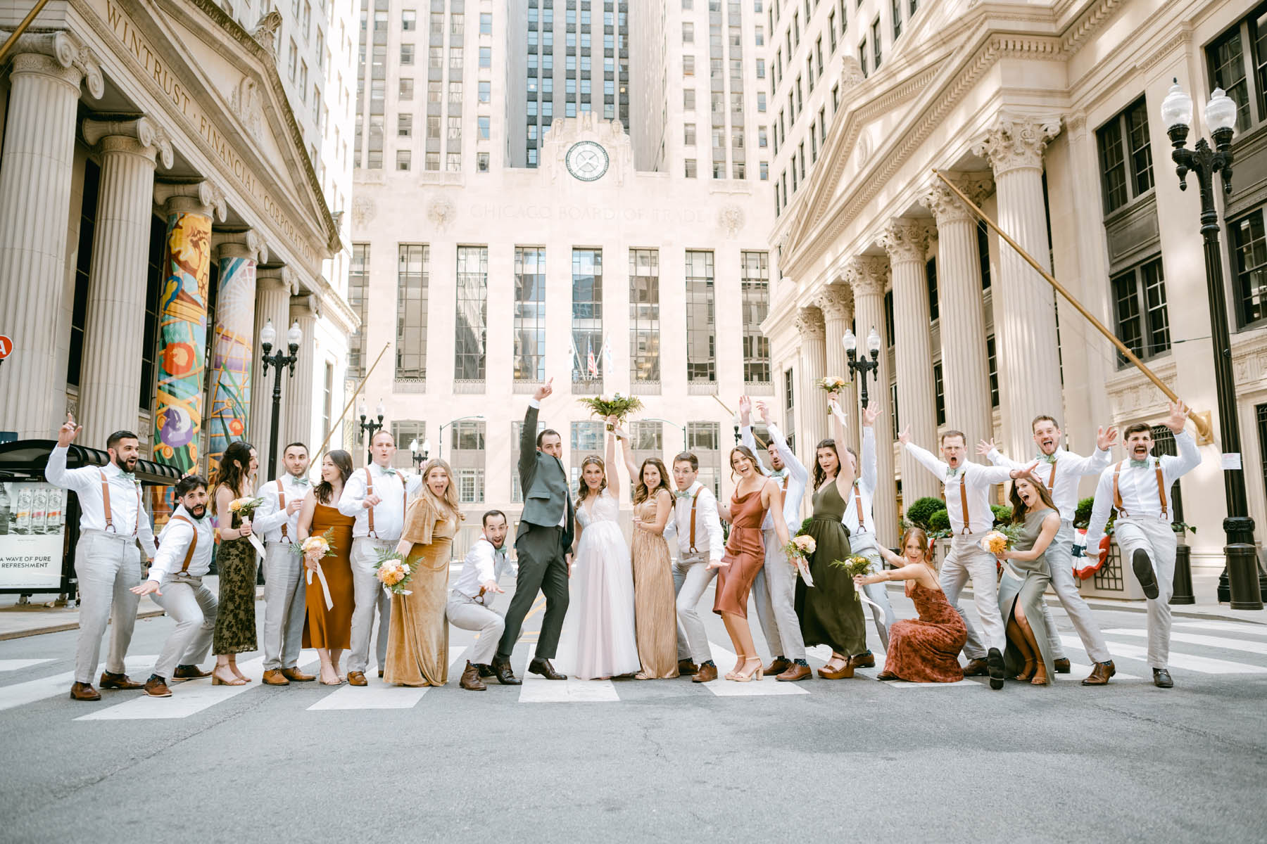 Light and airy photographer Chicago Board of Trade wedding