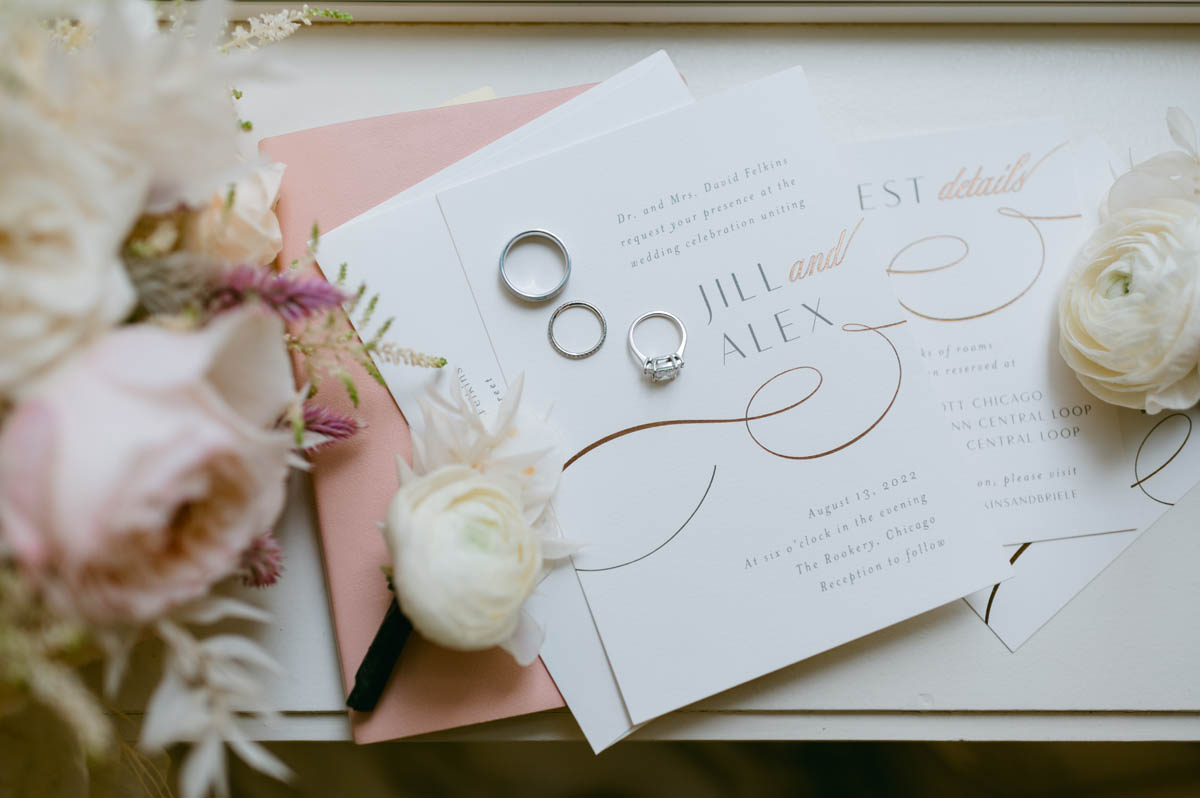 Wedding invitation with rings