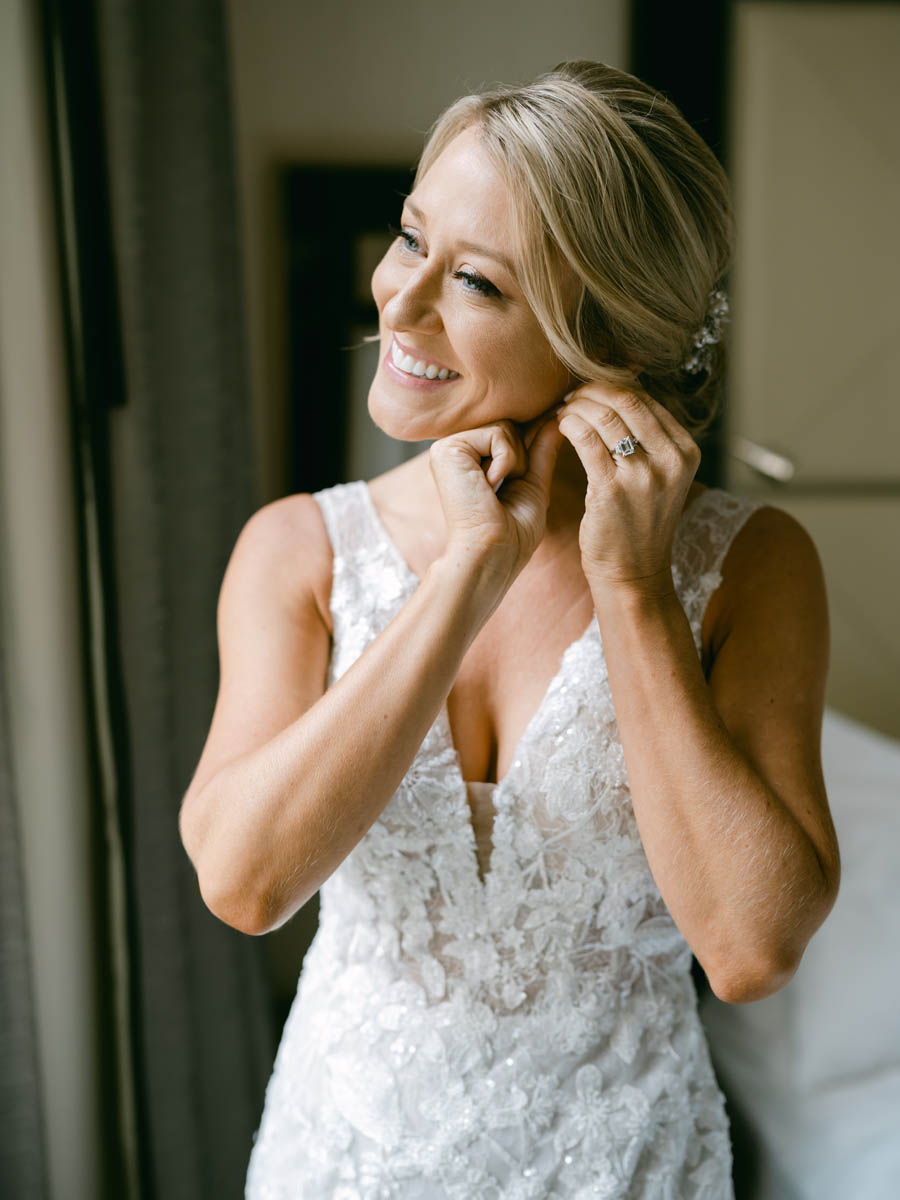 Bride getting ready at JW Marriott wedding