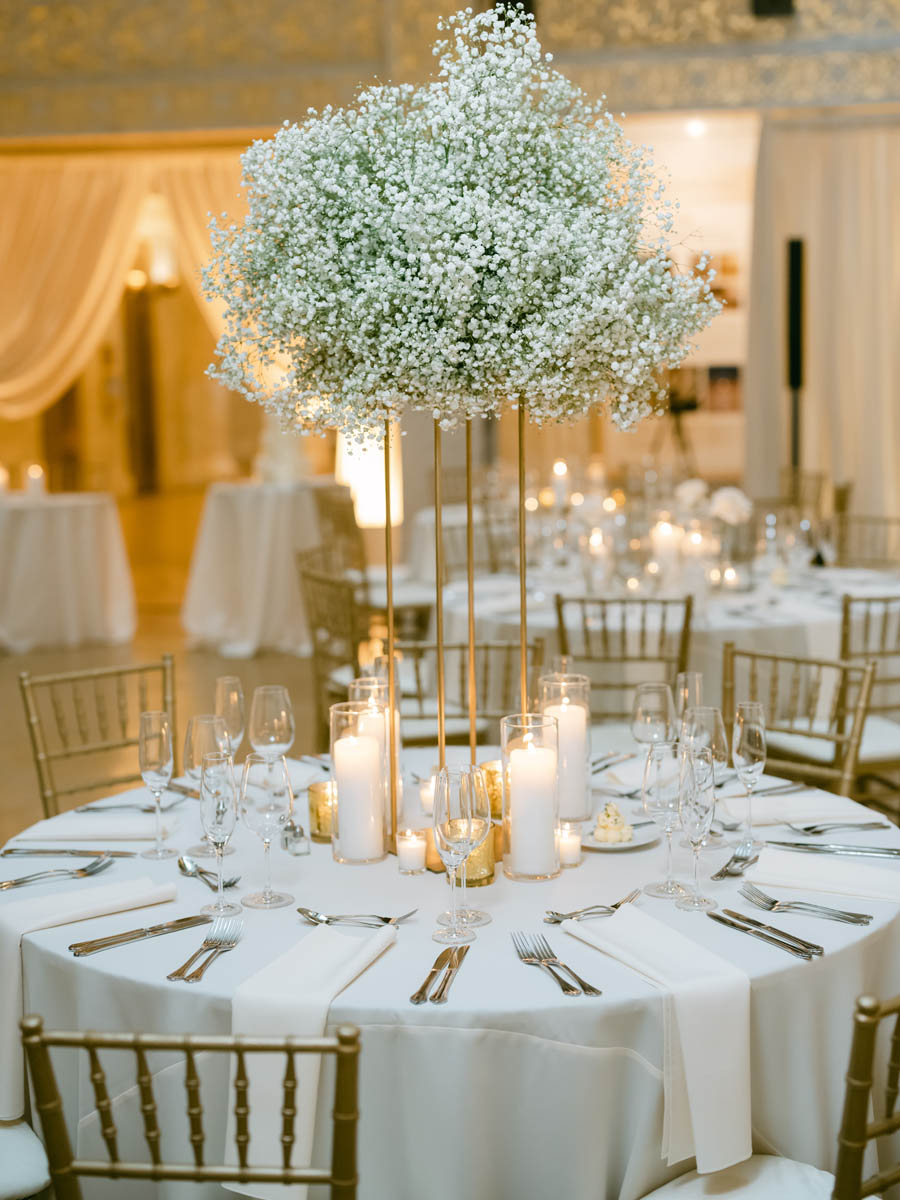 Table decor at Rookery Building wedding