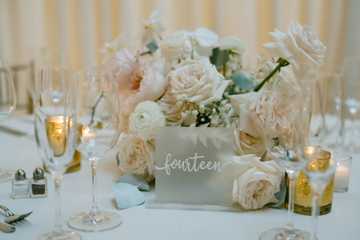 Table setting at Rookery Building wedding