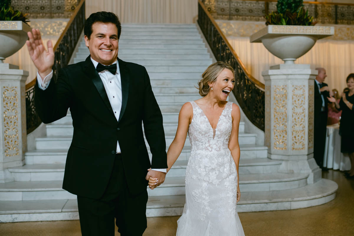 Bride and groom entrance at Rookery Building wedding
