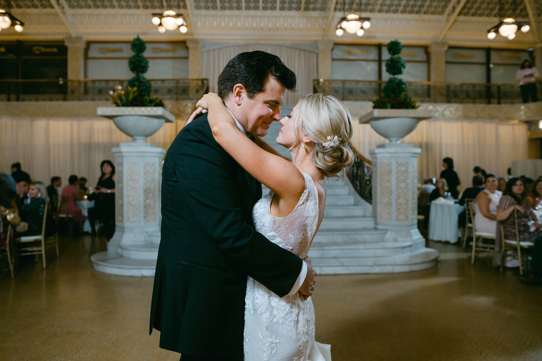 Bride and groom dancing at Rookery Building wedding