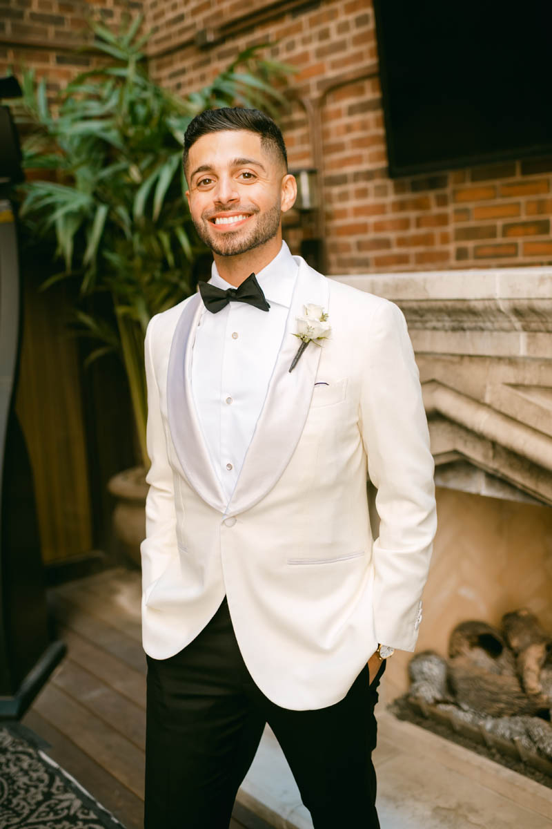 handsome groom at union league club wedding