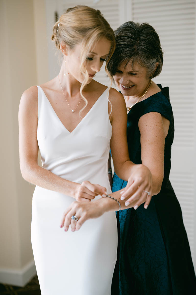 Mom and bride on her wedding day