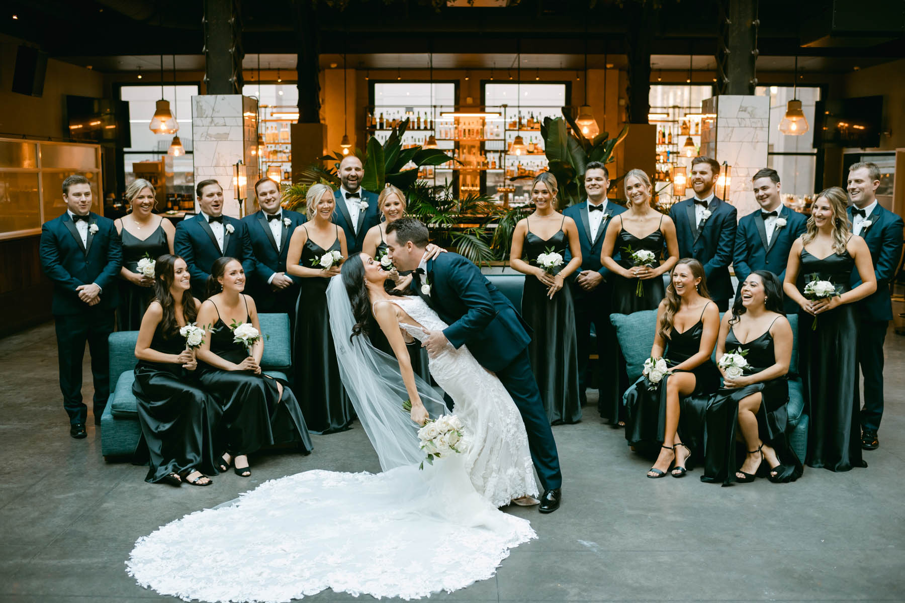 Fall Kimpton Gray wedding bridal party photos