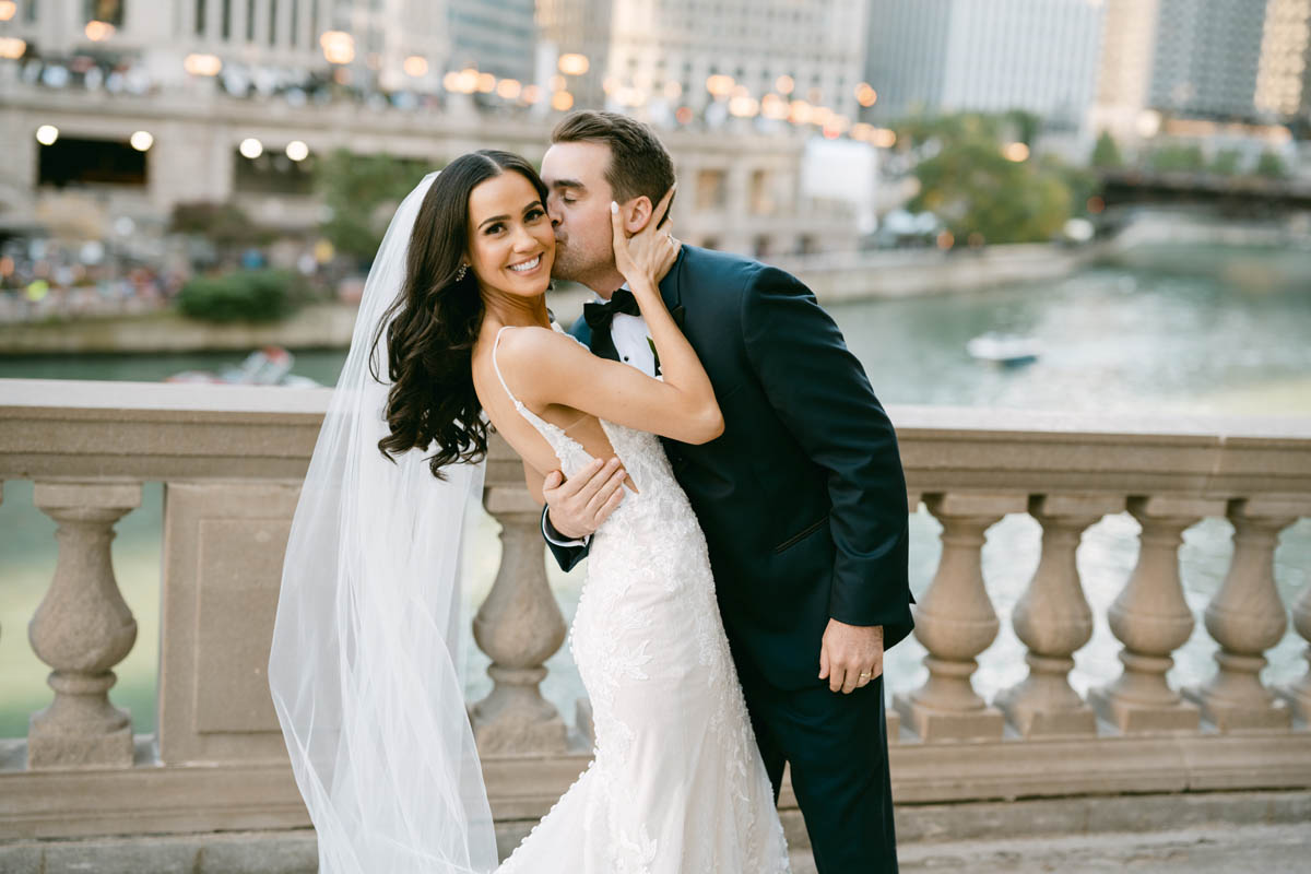 Light and airy wrigley building wedding