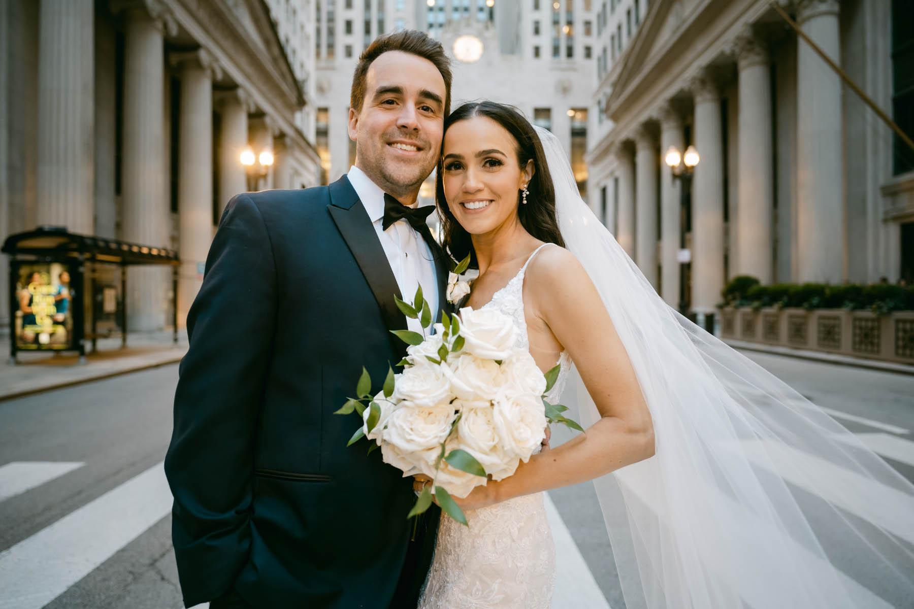 light and bright chicago wedding photographer Chicago Board of trade