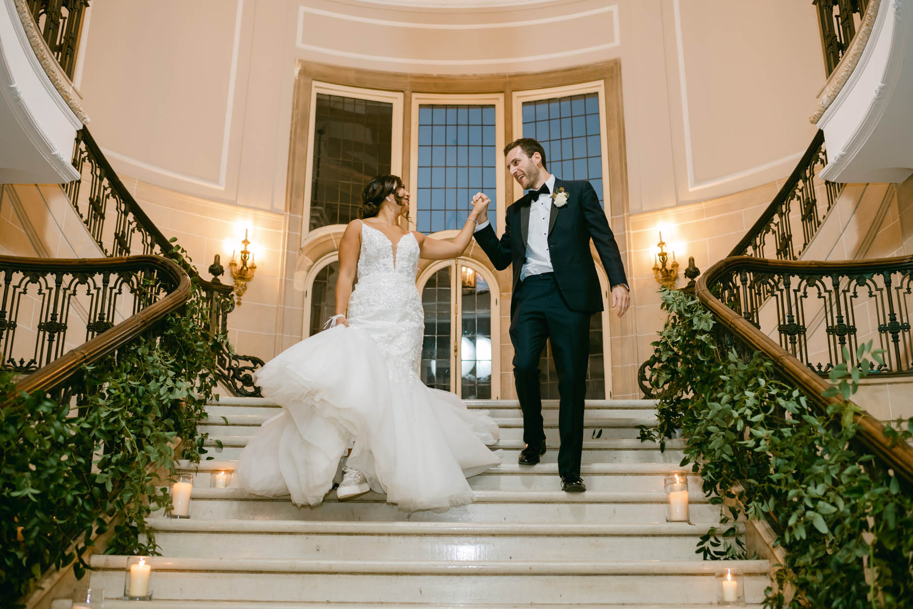 bride and groom reception entrance armour house wedding