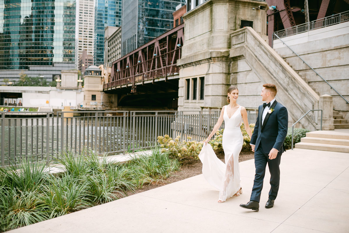 chicago riverwalk wedding light and bright photographer