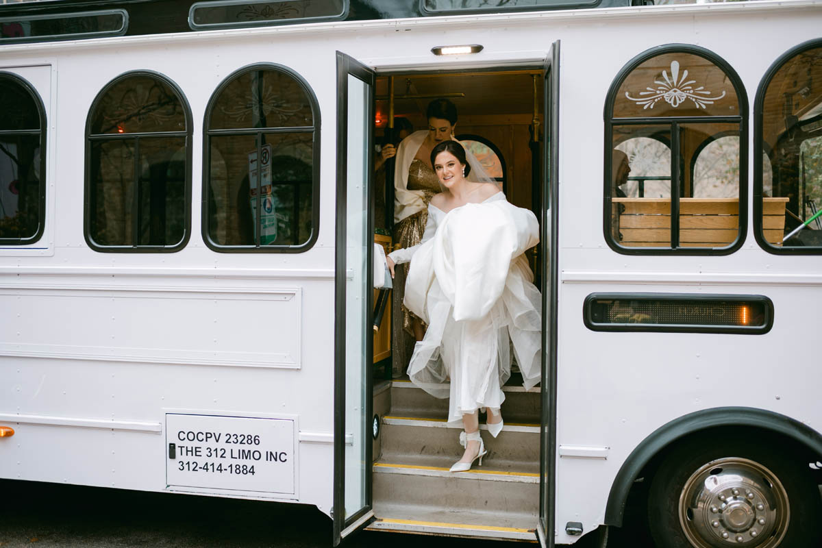 bride in trolley