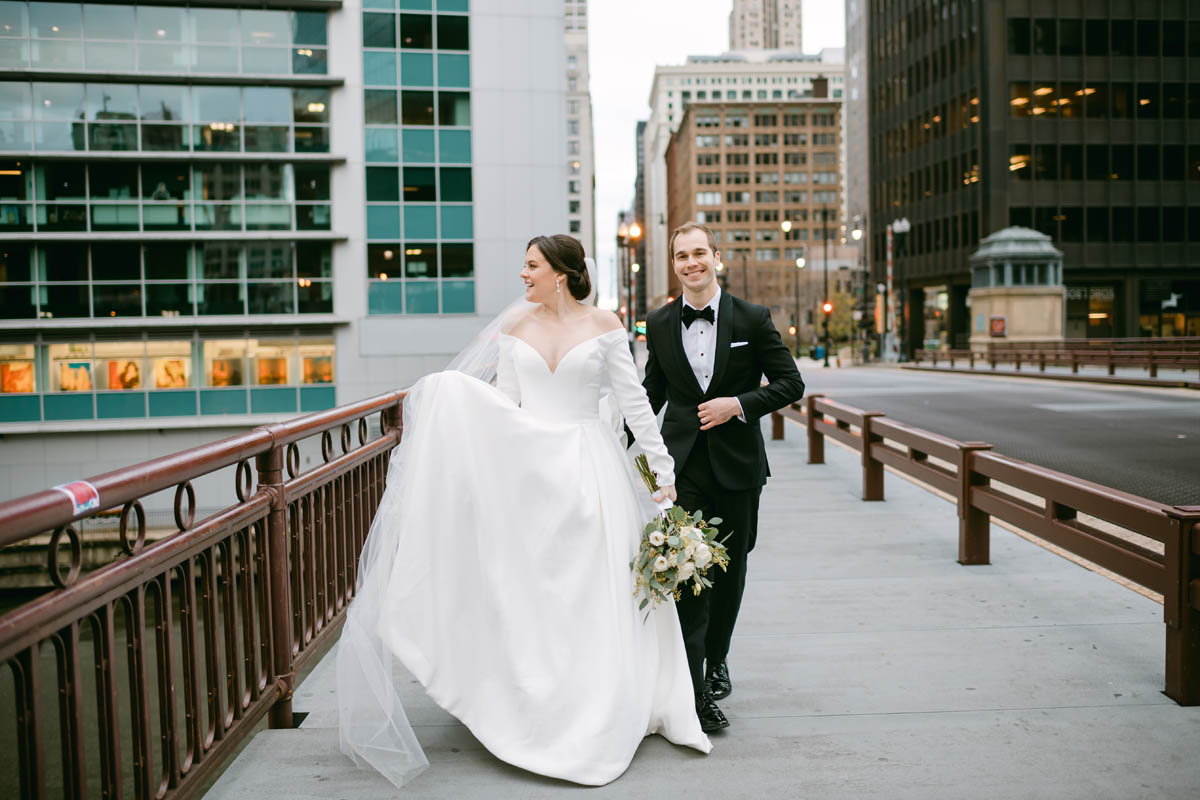 chicago riverwalk winter wedding