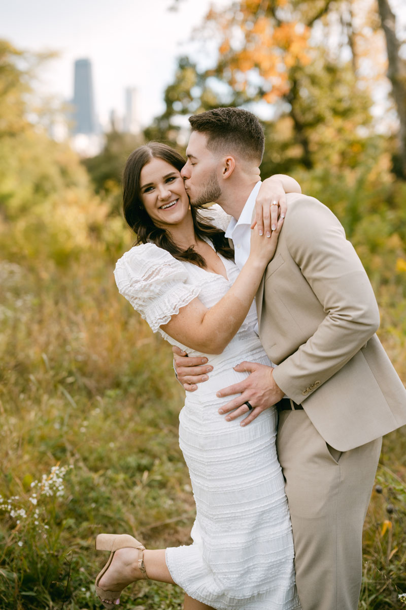 white engagement dress