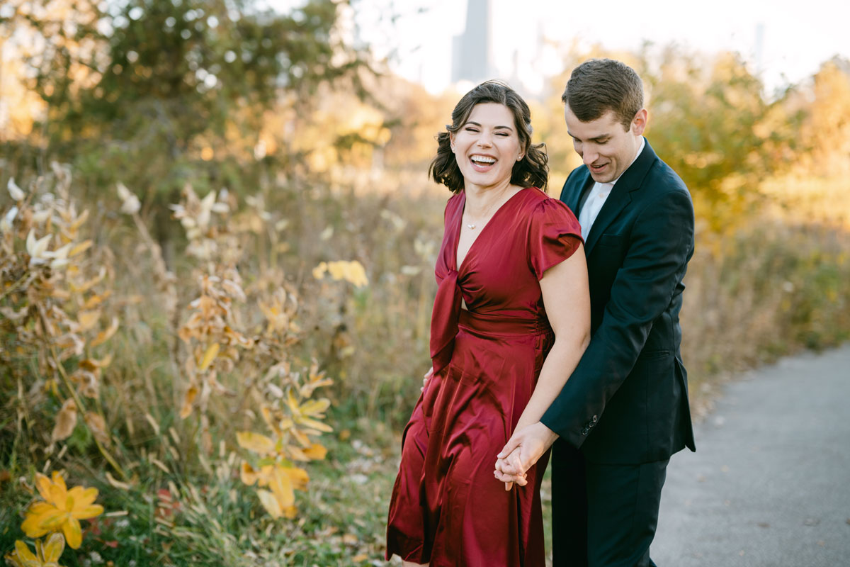 fall lincoln park engagement